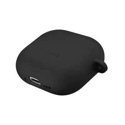 Uniq Nexo Active Hybrid Silicone Airpods 4Th Gen Case With Sports Ear Hooks - Black